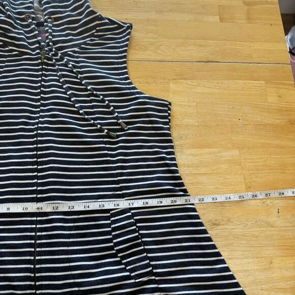 Forcynthia Beachwear Terry Swim Coverup Hoodie Zip Up Dress Striped Top Medium - Picture 6 of 9